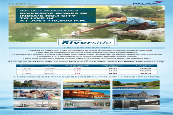 Save up to Rs. 1.71 lacs with an early bird pre launch offer at Lodha Palava Codename Riverside in Mumbai